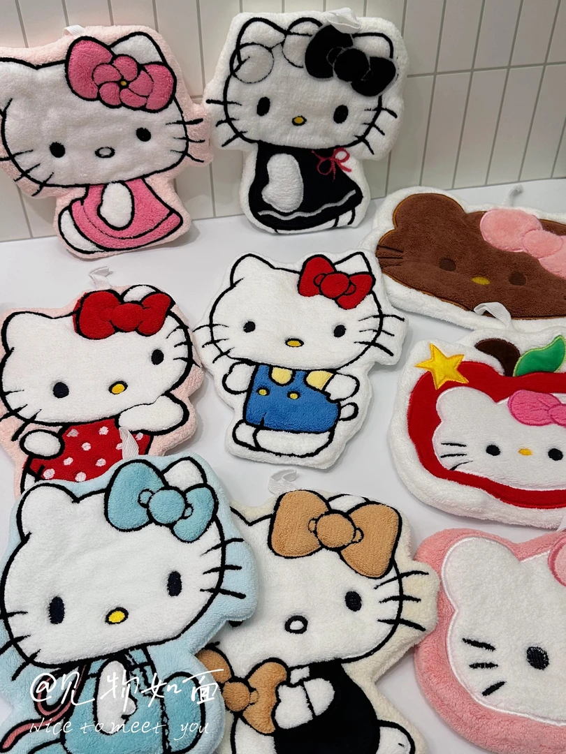 见物可爱Hellokitty卡通擦手巾挂式擦手布厨房卫生间强吸水加厚