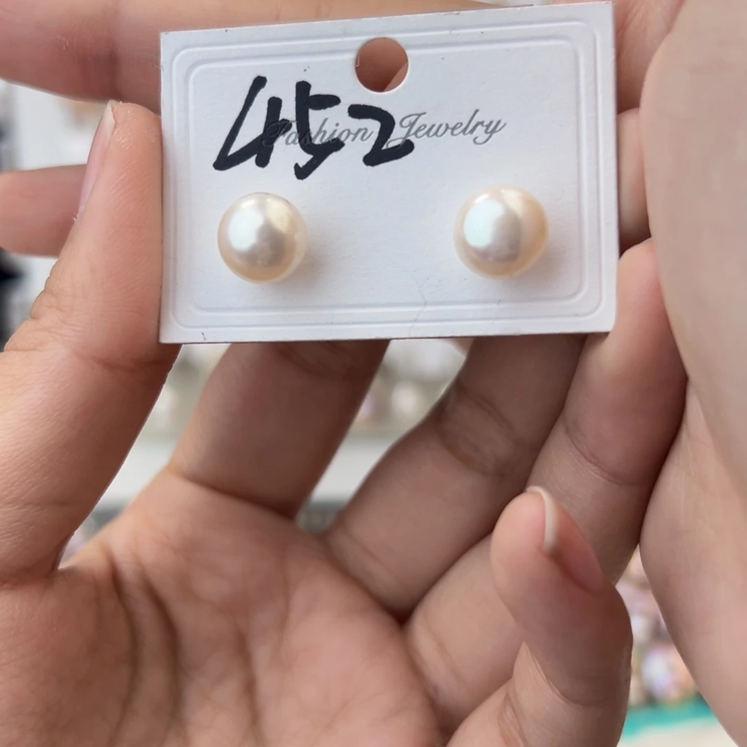 淡水珍珠耳饰银S925镶嵌