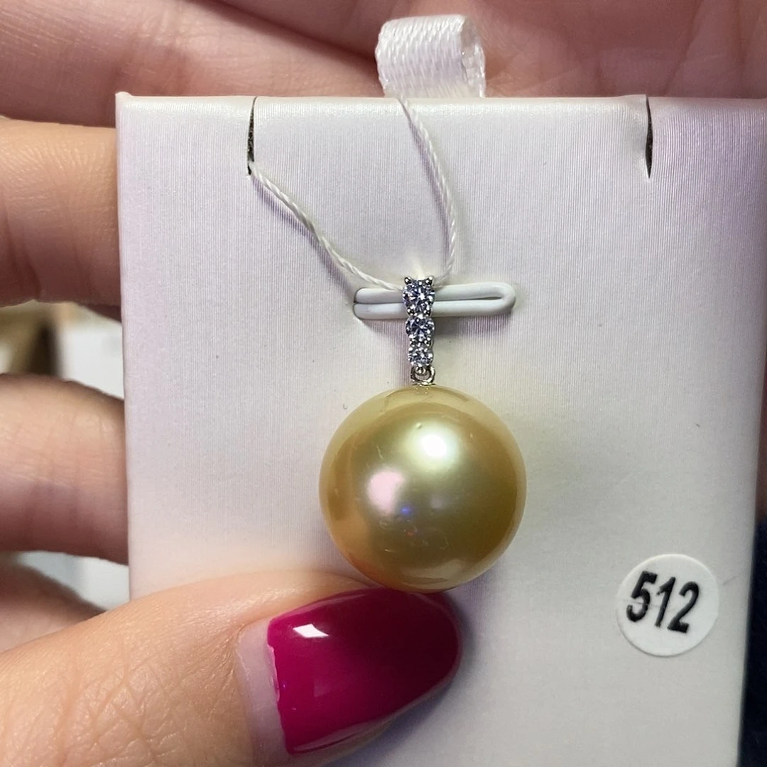 海水珍珠吊坠(不含链)18K金镶嵌