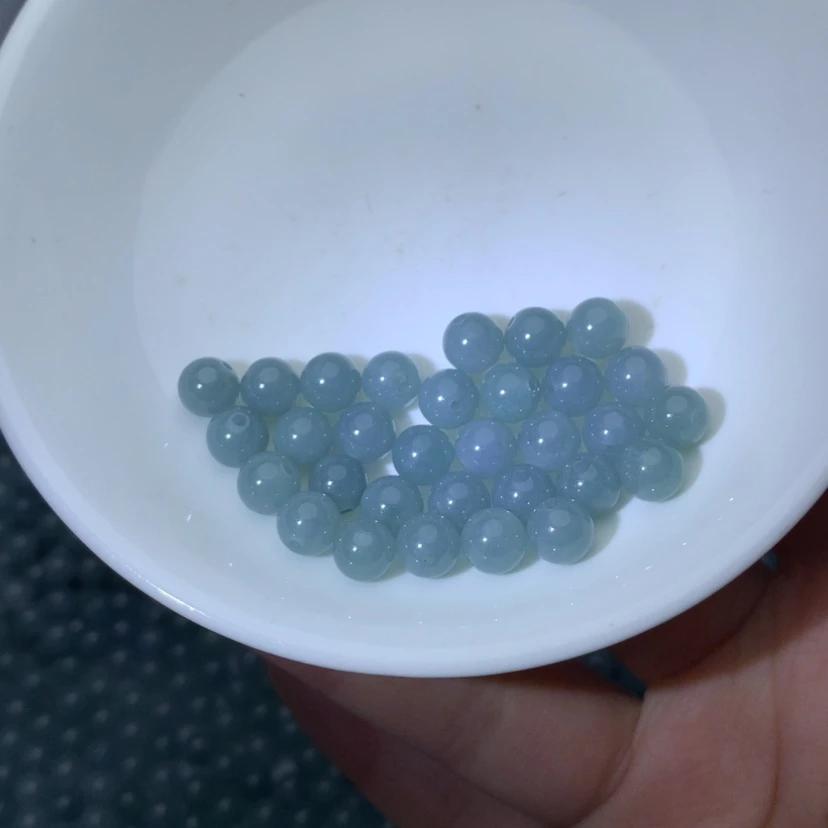 【闪购商品】翡翠手链未镶嵌卡7精品冰蓝水14颗 手链拍2单