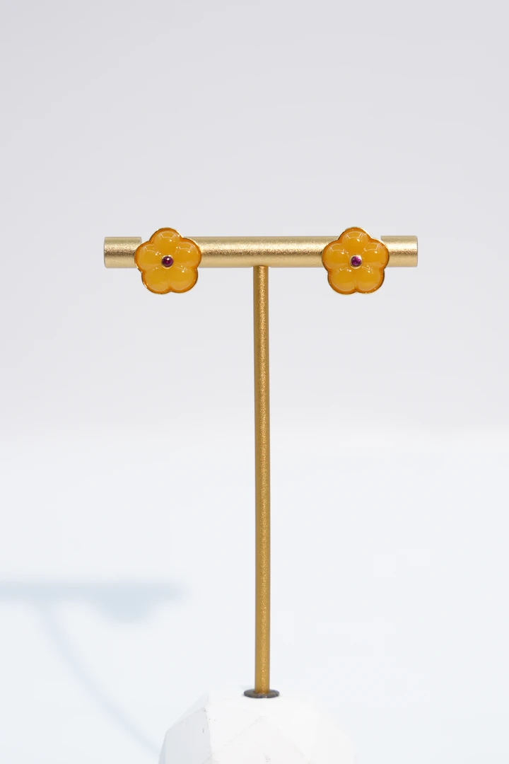 11+老蜡花朵耳钉多样性发一件JXR1703904