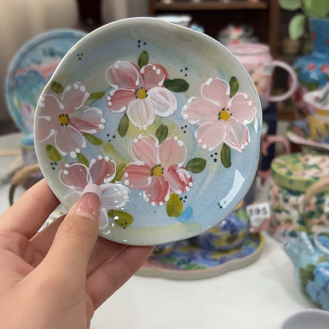 瓷片景德镇手绘高温釉下彩陶瓷茶具