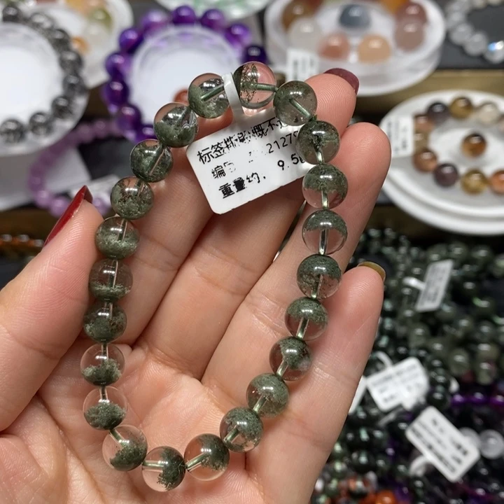 未镶嵌手链水晶绿幽灵聚宝盆手链
