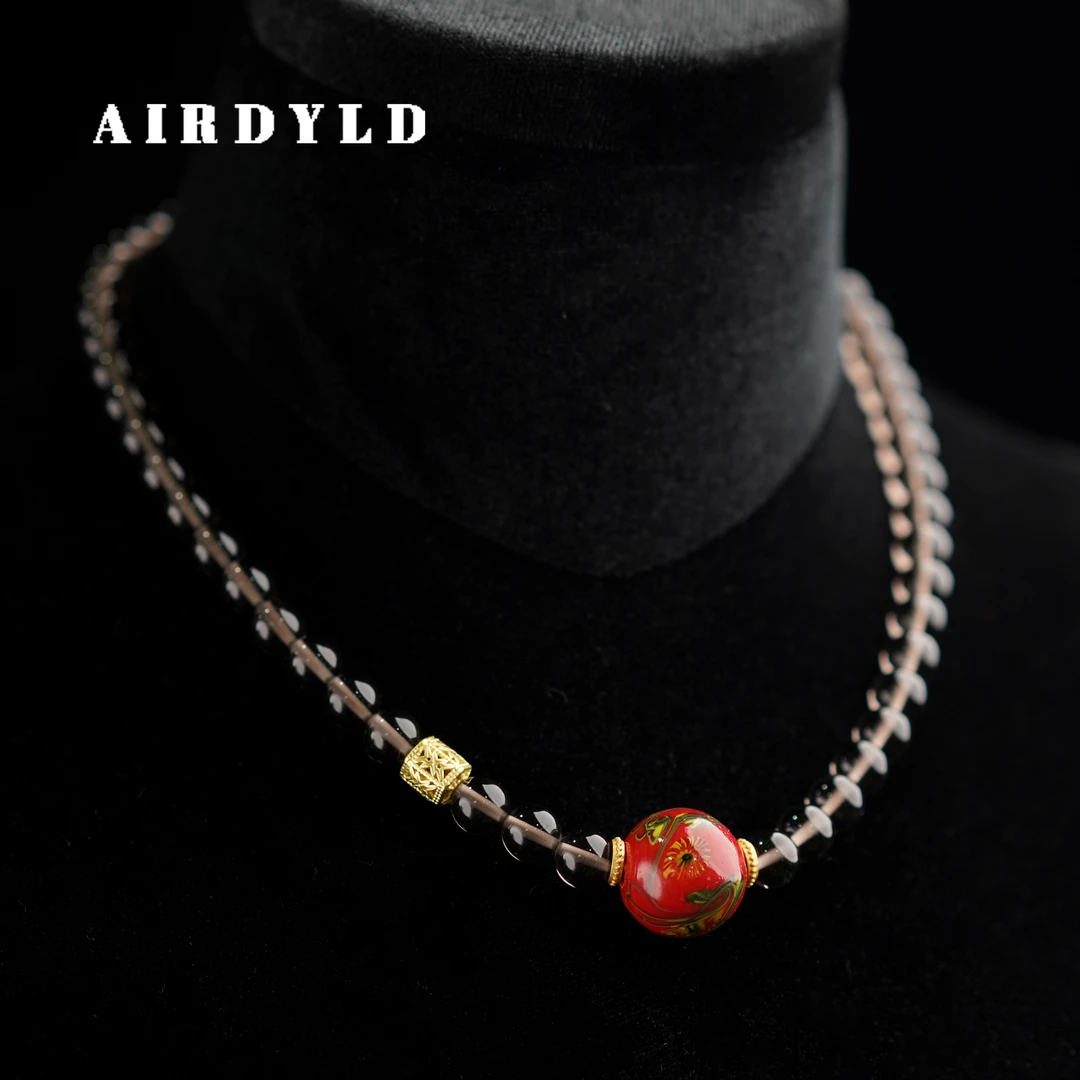 黄铜琉璃项链 【丹凤】凤眼老琉璃路路通简约单珠日常百搭项链