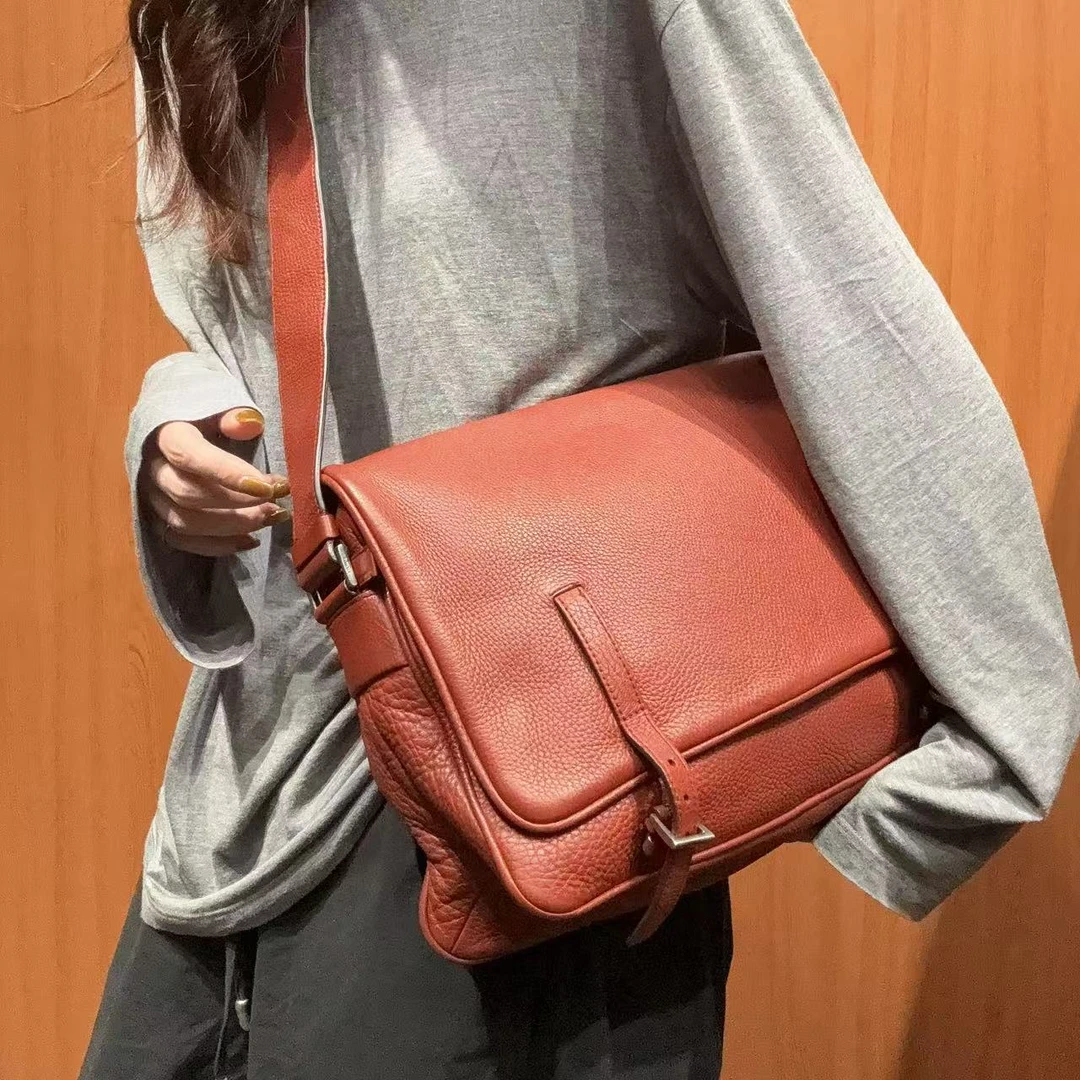 95新 Prada/普拉达 【蕾】2RW524 南瓜红邮差包