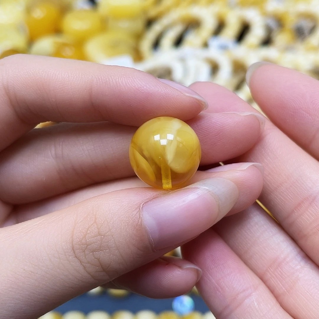 裸石蜜蜡未镶嵌圆珠15.2mm瑕