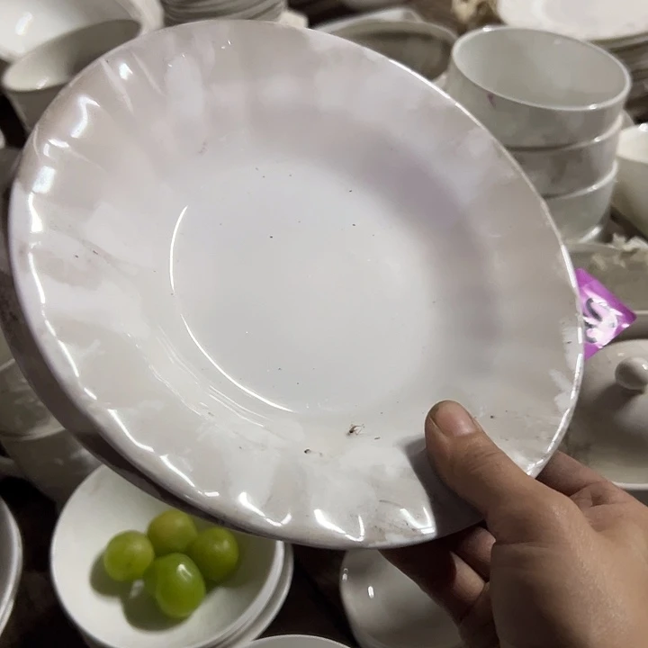 也***天国营尾货骨瓷汤盘一对