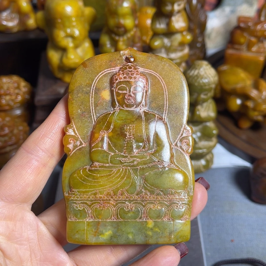 蛇纹石玉合金颈饰