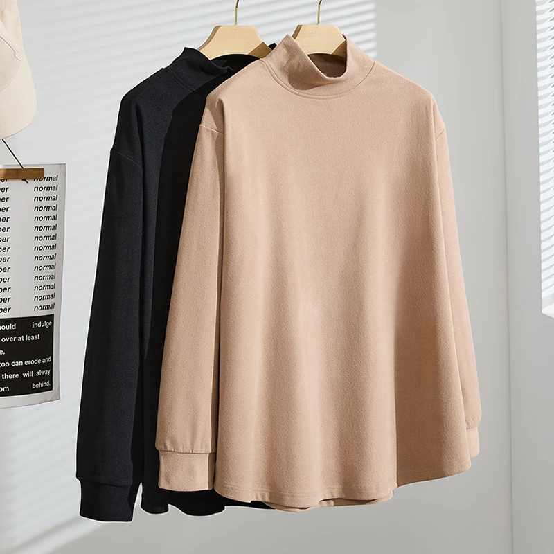 S5588秋冬新款胖mm230斤休闲德绒打底衫大码女装加肥宽松显瘦上衣