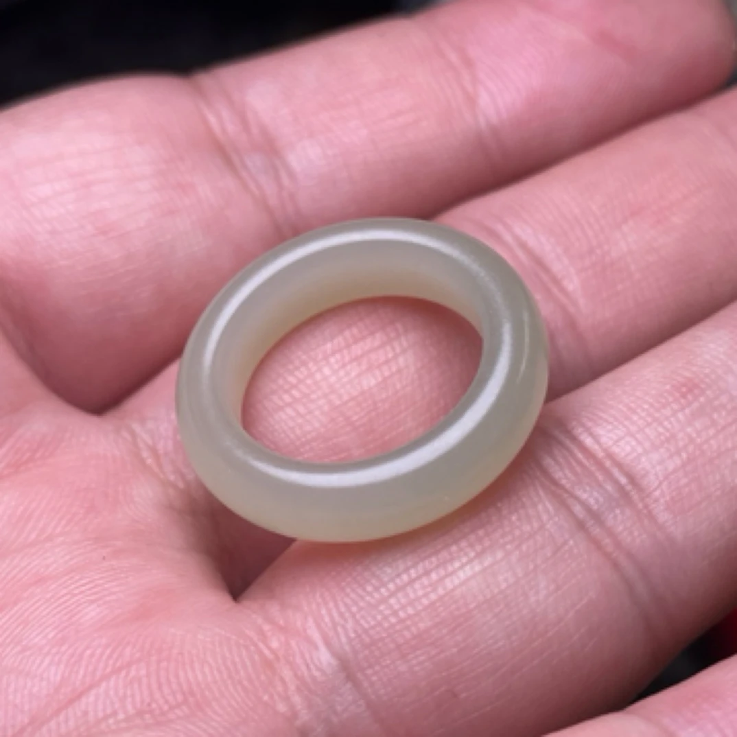 和田玉新疆若羌黄口细润油脂粉均匀过眼过灯17.2戒指货头精品素戒