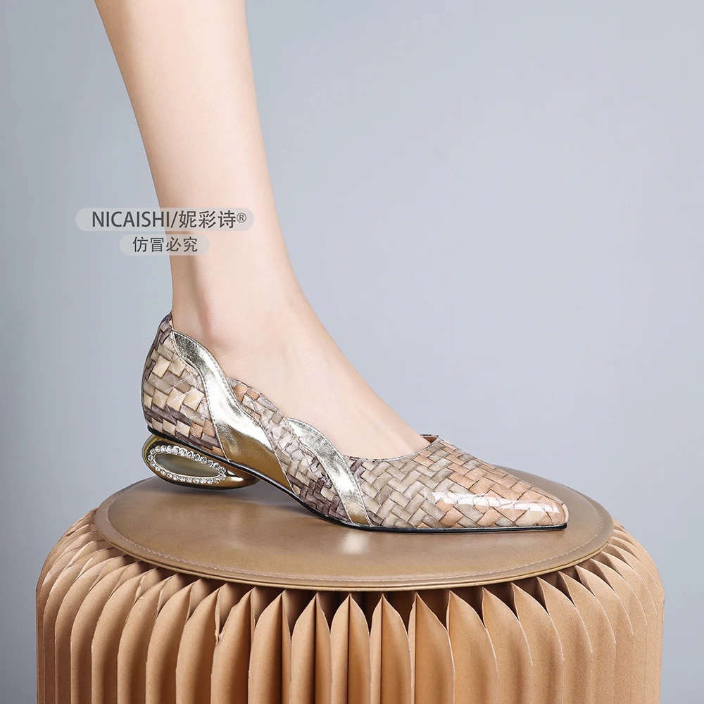 2025年新款气质法式绝美不累脚小跟鞋子低跟配裙子尖头小单鞋1223