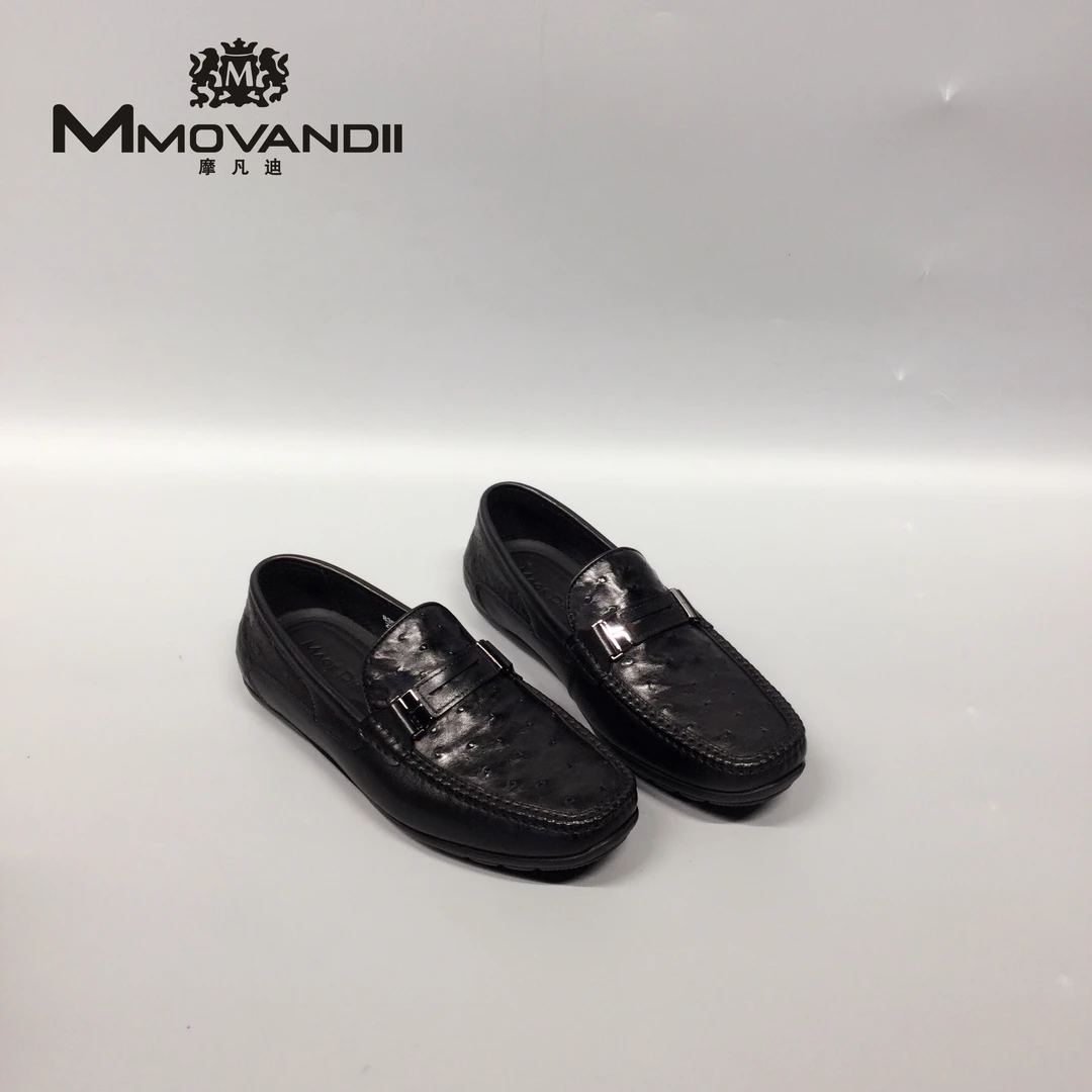 【摩凡迪】鸵鸟皮休闲百搭商务豆豆鞋