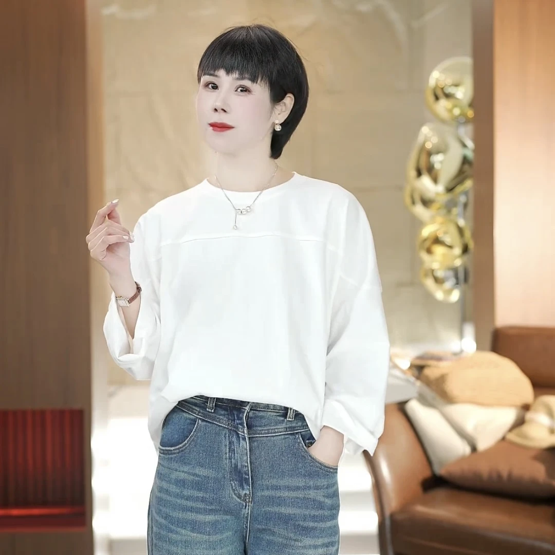 【渲渲推荐】3378春季韩版宽松H版型春款小白体恤