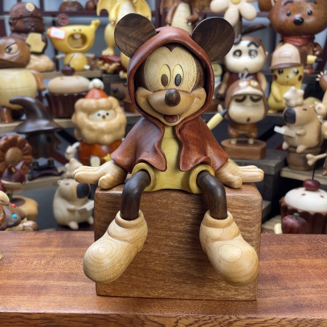 木坐姿款米奇摆件