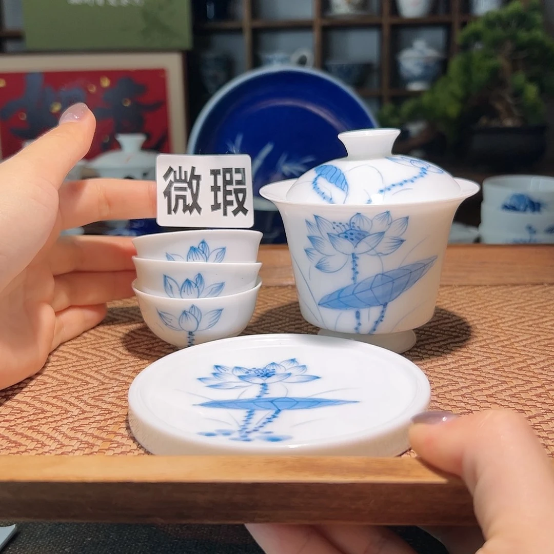 【闪购商品】微瑕 手绘 盖碗