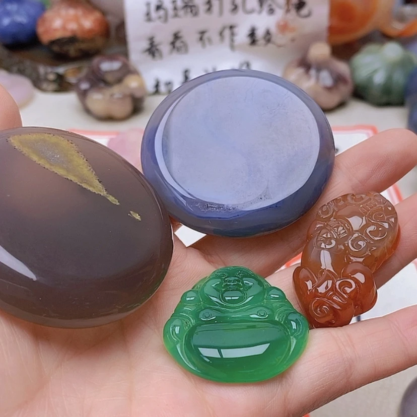 【闪购商品】未镶嵌玛瑙/玉髓珠宝半成品齐*风