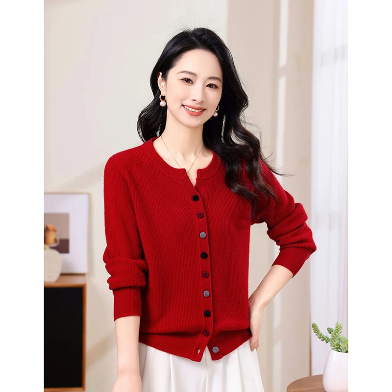 【香嘉怡新品】XJYD2901女士上衣绵羊毛2024早秋新款加厚网红款