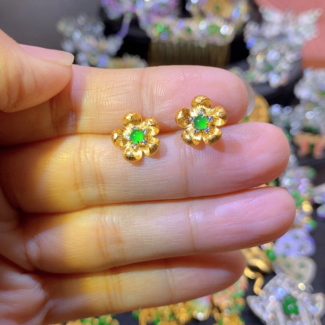 吊坠(不含链)银S925镶嵌翡翠