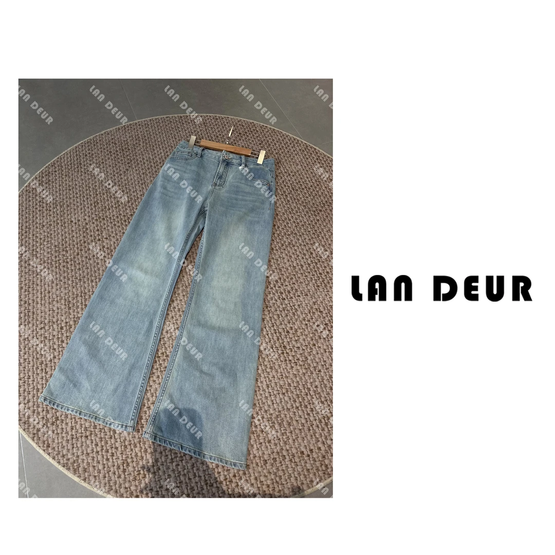 【百搭单品】显瘦显瘦显腿长桑蚕丝微喇时尚休闲拖地牛仔裤子女