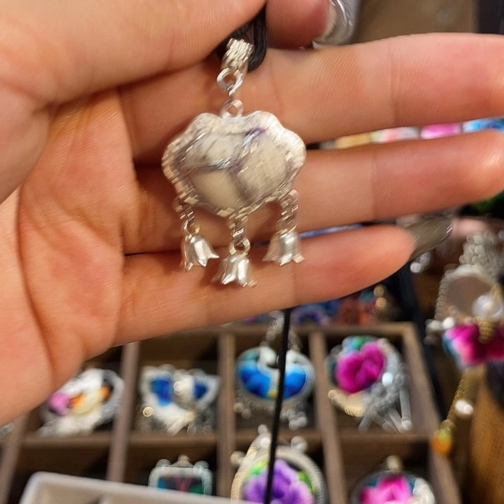 纯铜花岗石纯铜锡合金吊坠
