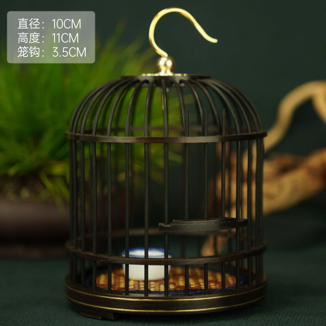 乌木紫光檀血檀面包顶蝈蝈笼笼子蝈蝈笼子鸟笼