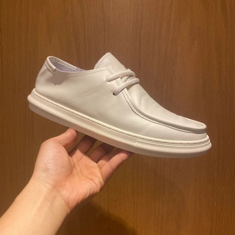 春季新款软皮小白鞋男时尚英伦风透气休闲鞋韩版潮流百搭日系板鞋