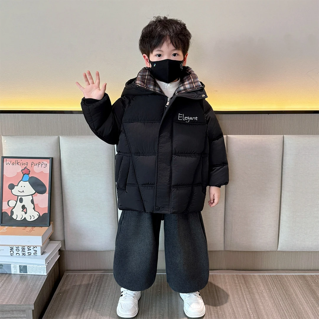 男童洋气秋冬棉服外套儿童时髦加厚保暖棉衣小男孩帅气秋冬装棉袄