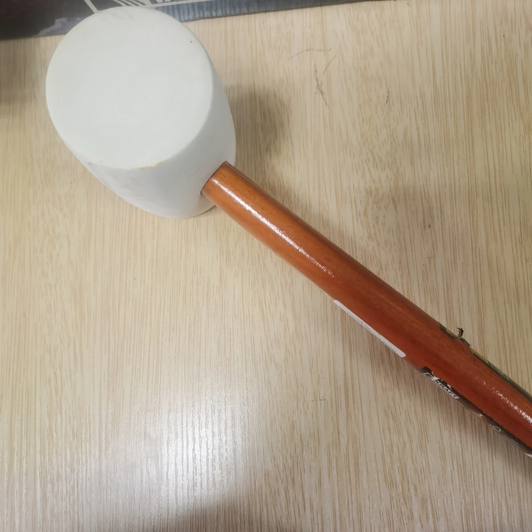 D78-木柄白色680克熟胶橡皮锤！微弹瓷砖装修无痕锤