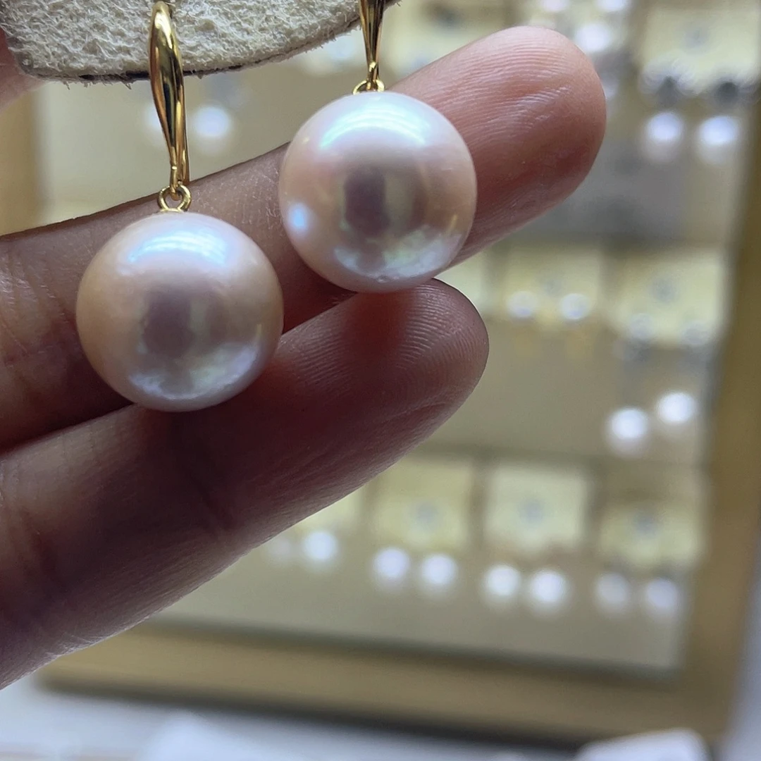 银S925镶嵌耳饰淡水珍珠