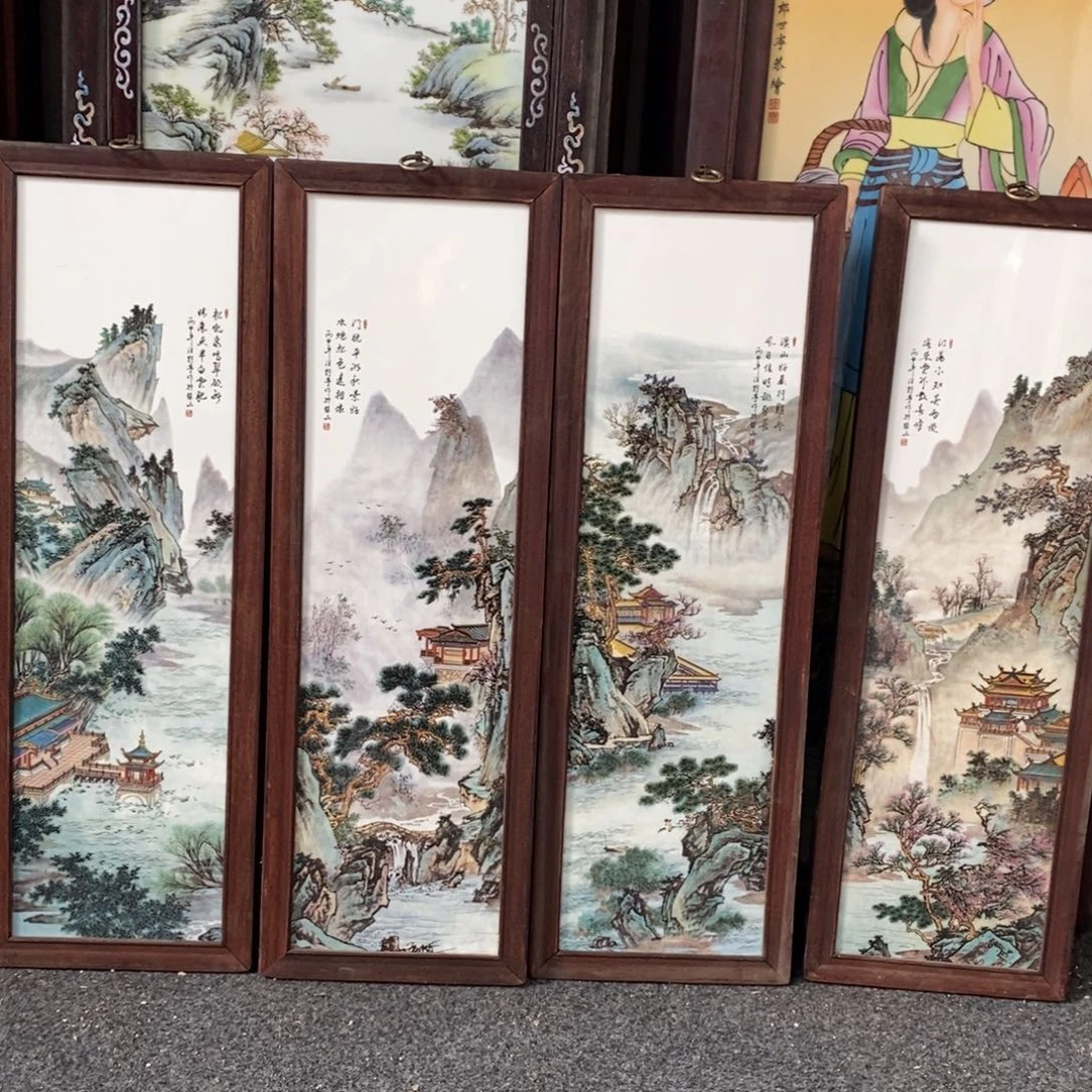 瓷63*21*4景德镇瓷板画柴窑烧制