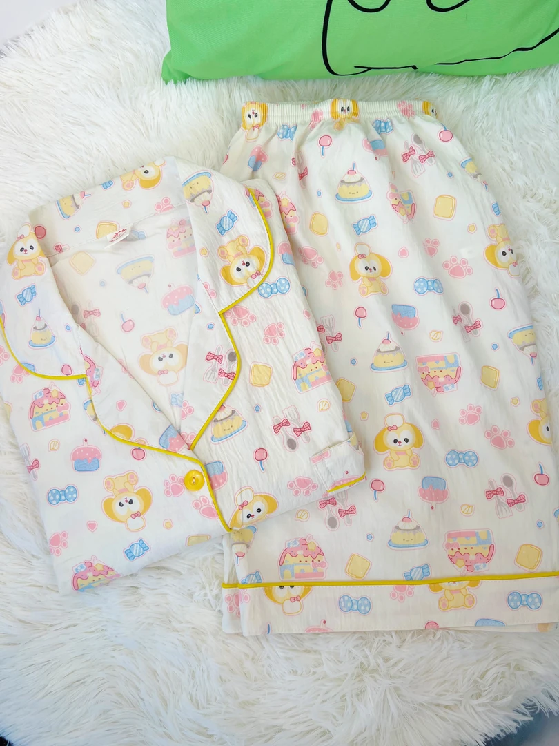 黄饼饼大码家居服140-250码睡衣卡通家居服套装舒适