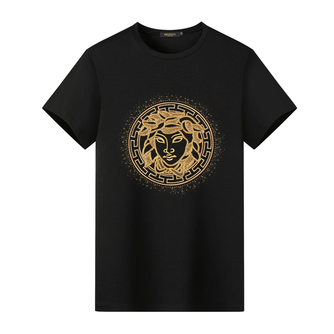 MeduSa/美杜莎t恤男春夏新款欧若风刺绣圆领休闲时尚短袖男 58002
