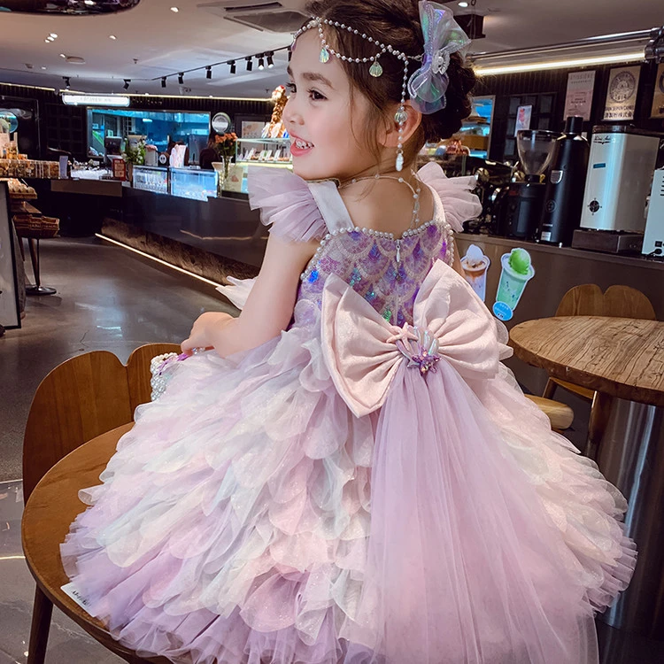 女童连衣裙夏季2025新款女宝宝洋气公主裙吊带背心蓬蓬纱裙礼服裙