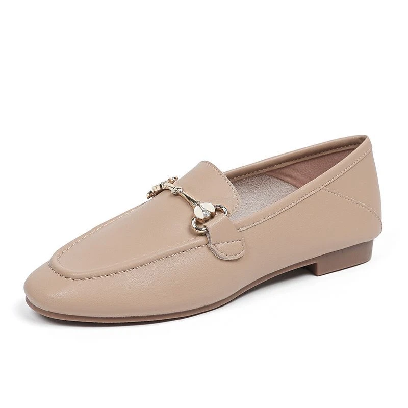 SDF010春夏新款时尚单鞋女圆头乐福鞋百搭休闲软底豆豆鞋