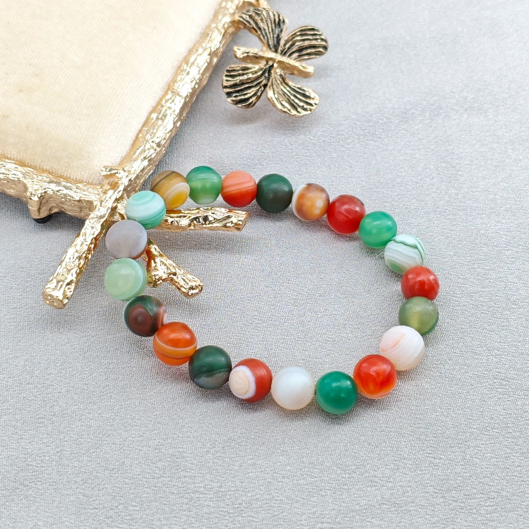 618特惠时尚彩色玛瑙手串8mm/HG-MNSC-18（多样性发货）