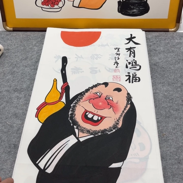 国画手绘禅意画一物一拍