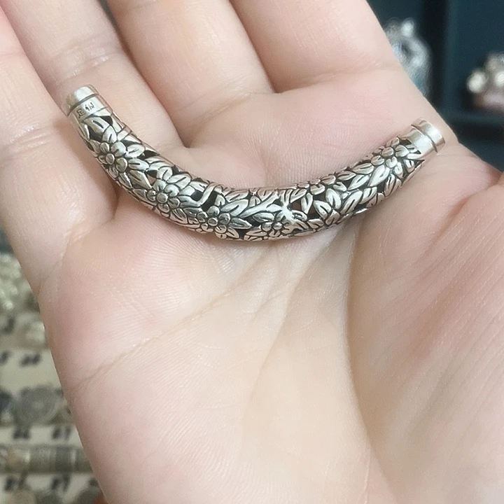吊坠足银足银弯管
