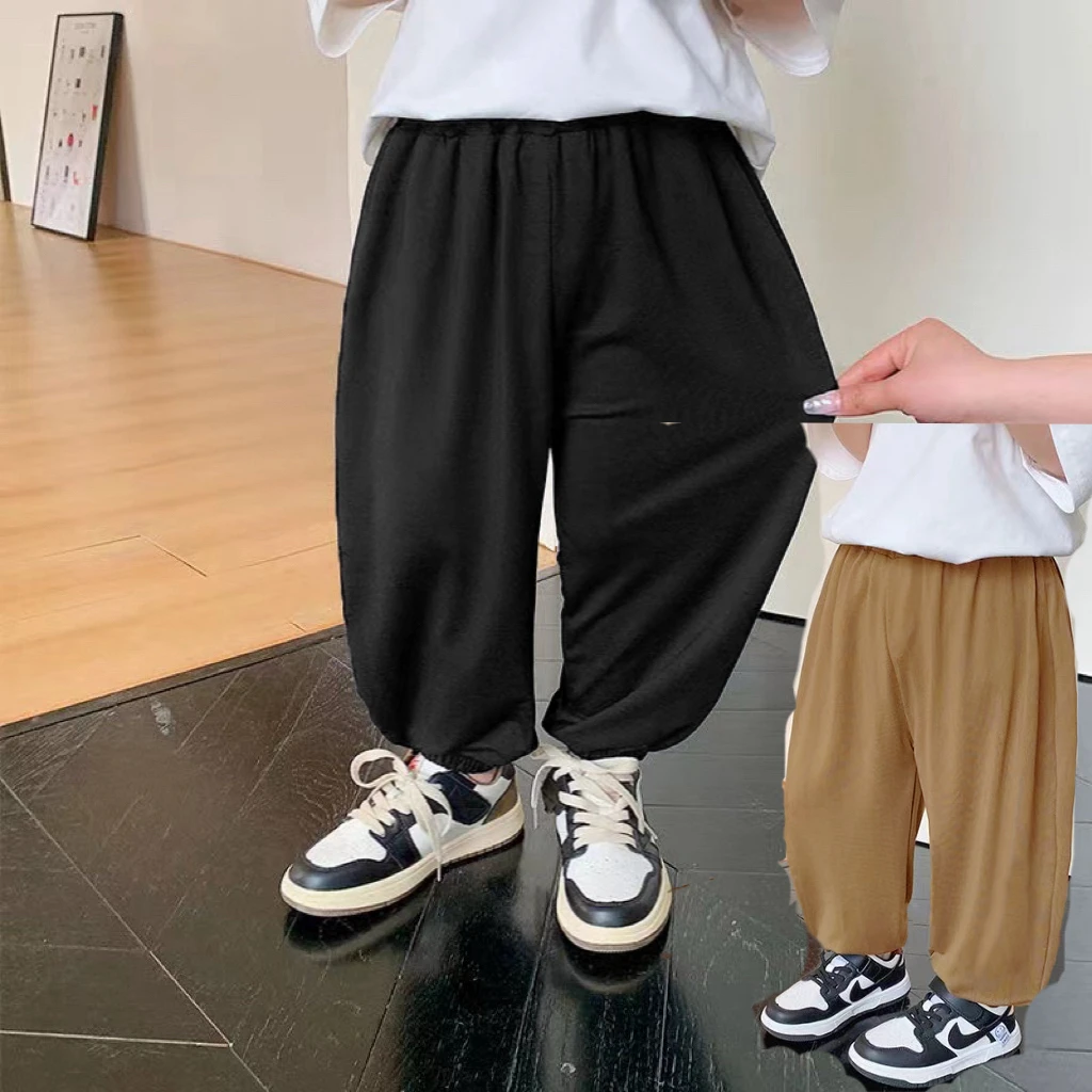 1159儿童防蚊裤夏季薄款男女童休闲灯笼裤冰丝皱九分