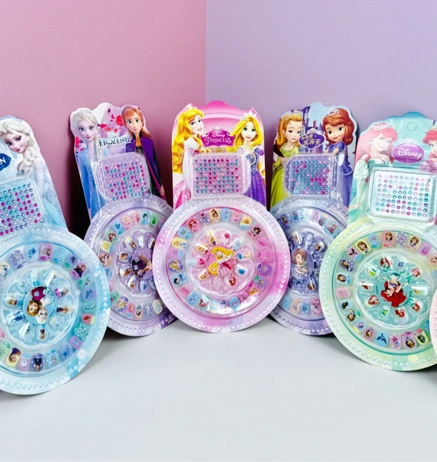 儿童指甲贴公主贴钻diy美甲套装艾莎苏菲亚美人鱼美甲贴片