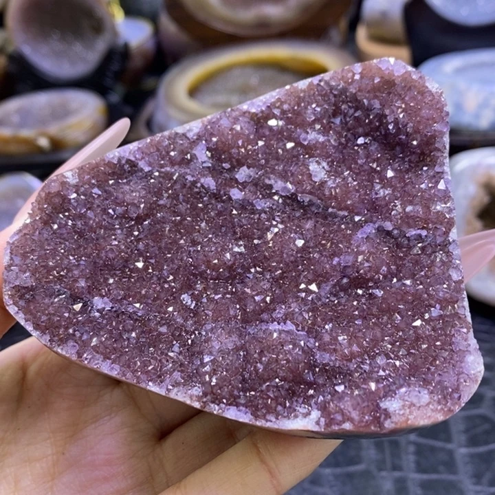 未镶嵌珠宝半成品紫晶红啵啵盘