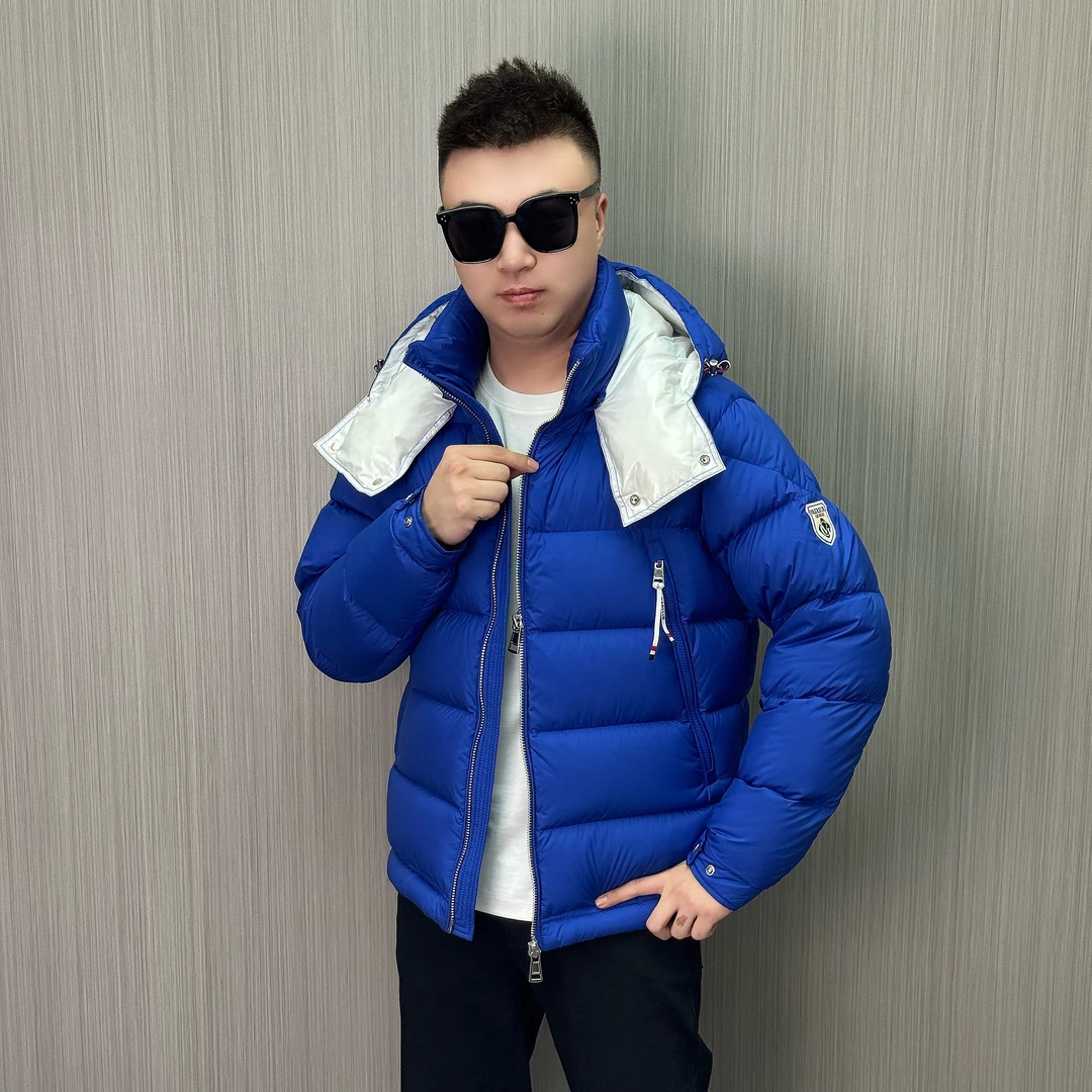 【23516】冬季鸭绒时尚男款短款保暖运动连帽加厚潮流男士羽绒服