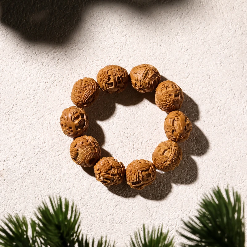 橄榄核雕苏州园林20mm左右42g左右 Y250226-01