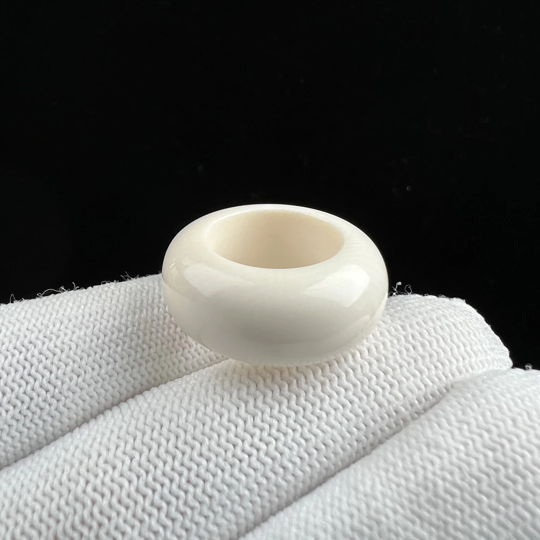 J4130天然猛犸牙 扳指 14.4*10.3mm支持鉴定 假一罚四