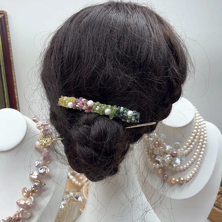 淡水珍珠发饰银S925镶嵌