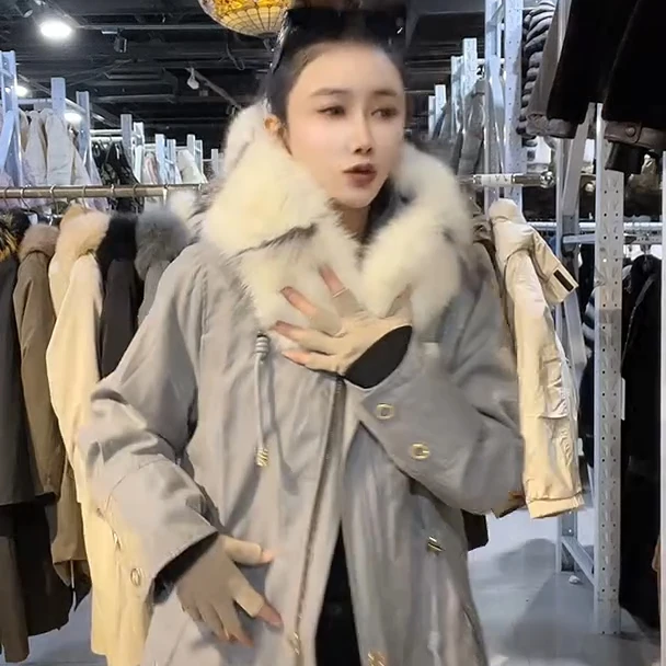 HERDERS 雾霾蓝狐狸毛外套248153