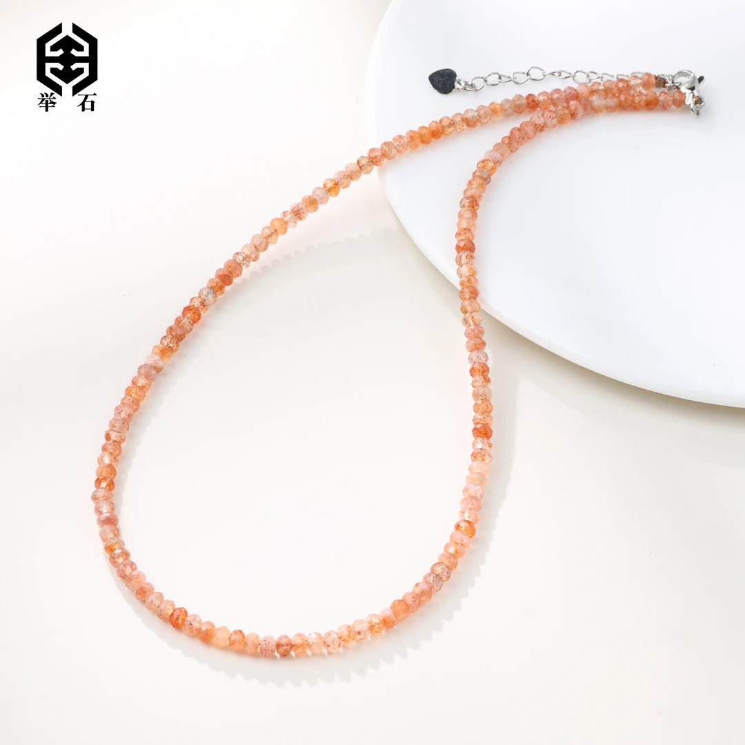 【举石珠宝】T0222-1332-135长石项链（一件/多样性发/约3mm+）K