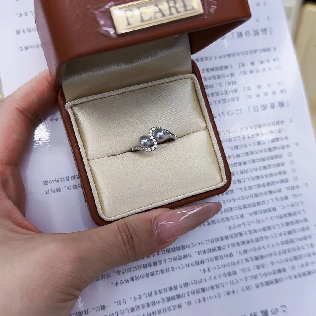 海水珍珠戒指银S925镶嵌