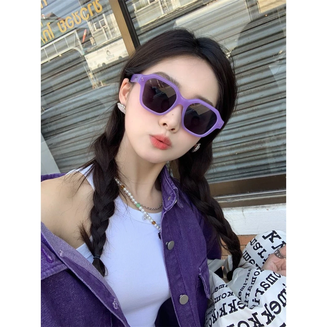 2025新款墨镜女夏天度假千禧风紫色y2k墨镜高级感欧美太阳眼镜女