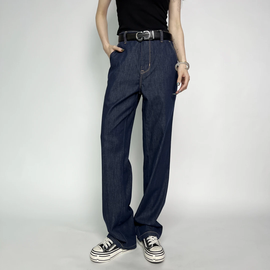 【MadeStyle】Cleanfit春款蓝原色美式复古直筒百搭牛仔裤水洗0079