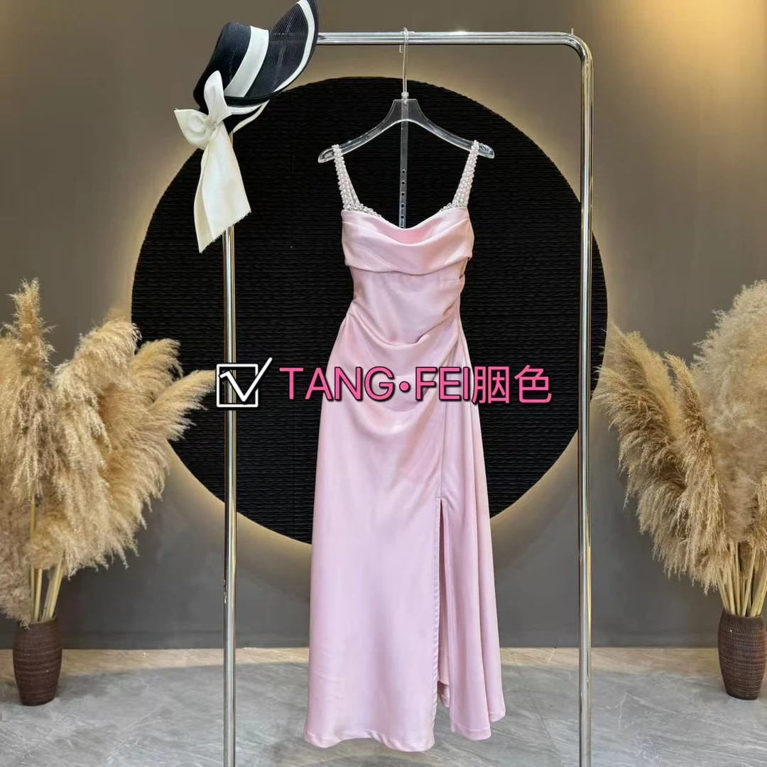 TANG-FEI胭色【赫本小姐】TF0047 高端轻奢气质吊带连衣裙